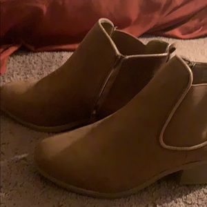 Tan booties never worn